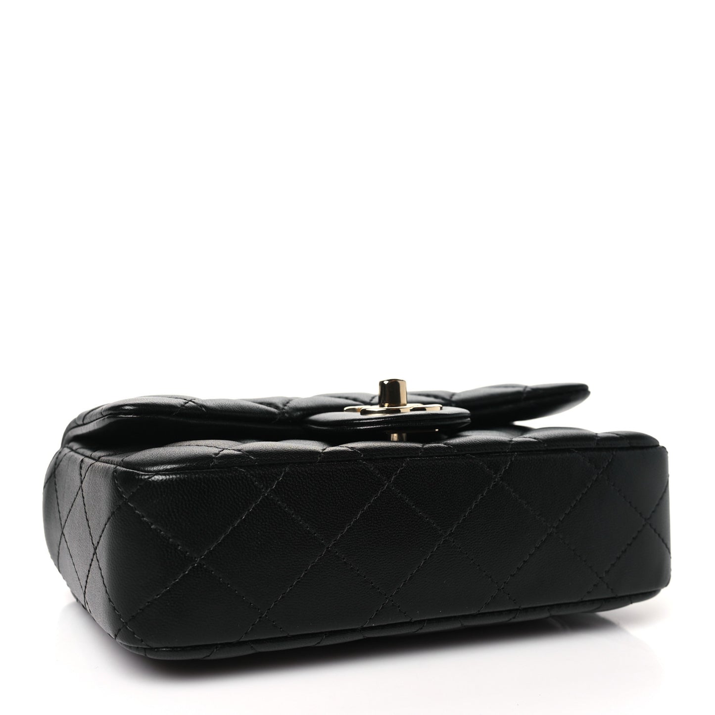 Lambskin Quilted Extra Mini Flap Black