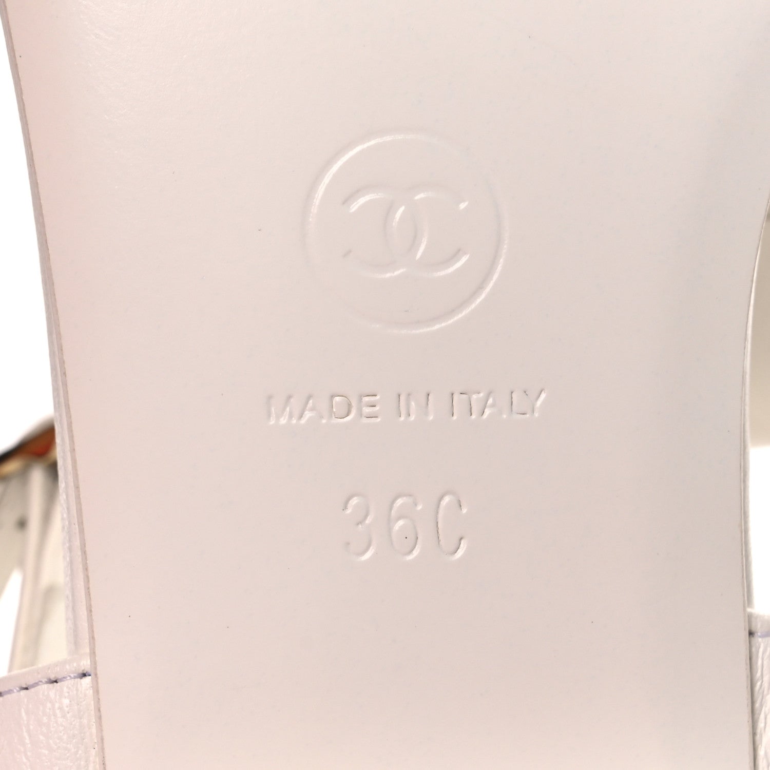 Chanel Lambskin CC Thong Sandals 36 White 8 of 11