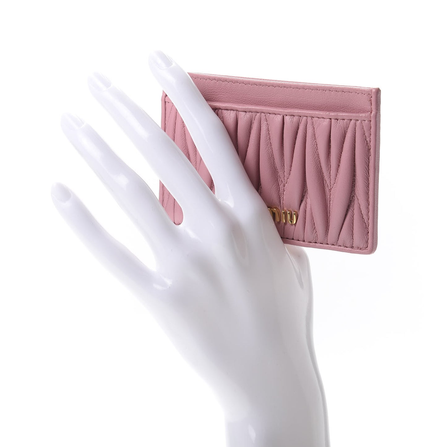 Nappa Matelasse Card Holder Rosa