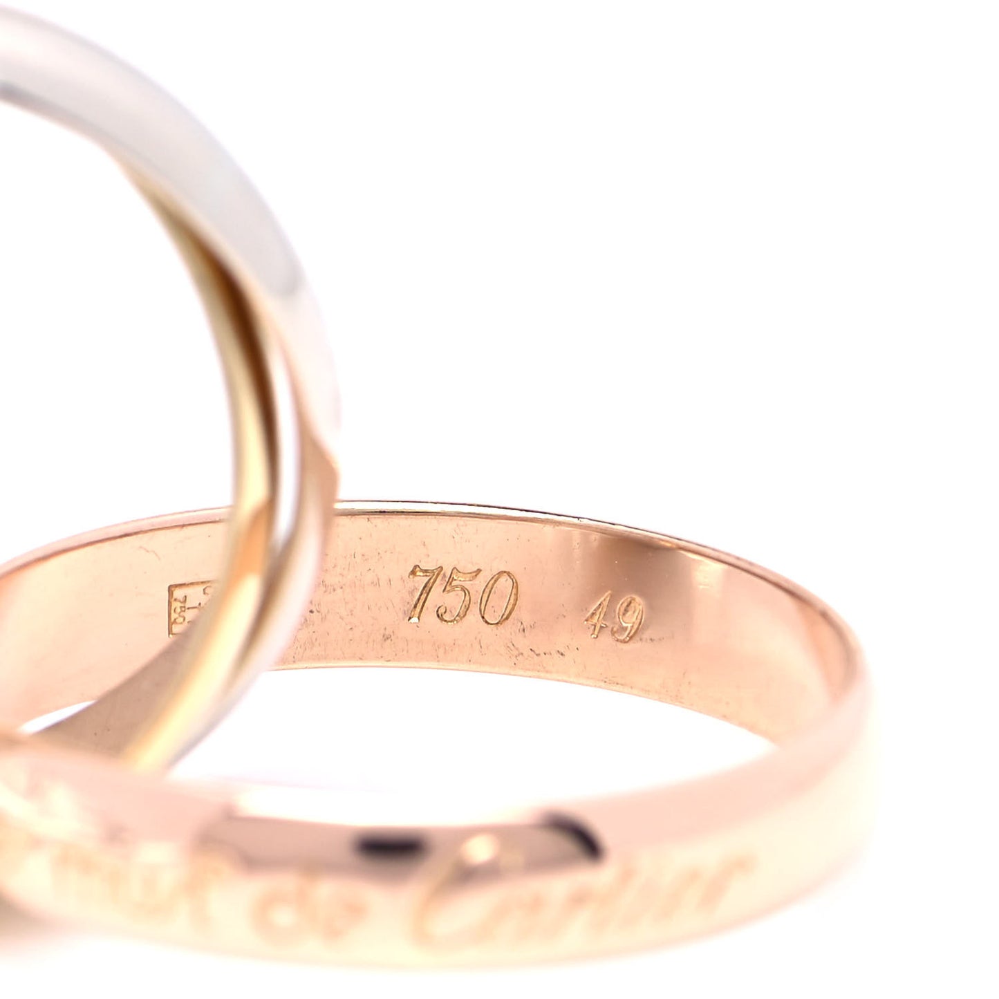 18K Pink Yellow White Gold Classic Les Must De Cartier Trinity Ring 49 4.75