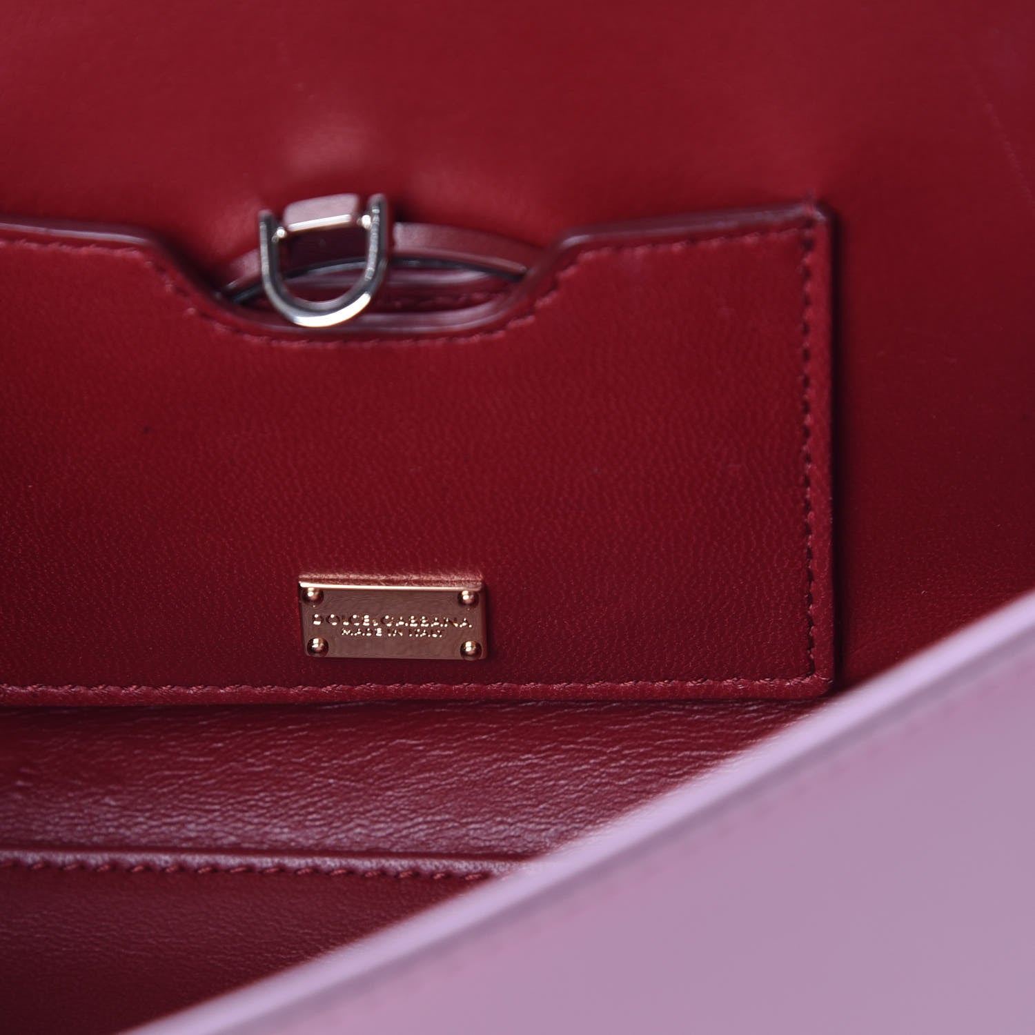 Dolce & Gabbana Calfskin Lucia Chain Shoulder Bag Pink 7 of 10