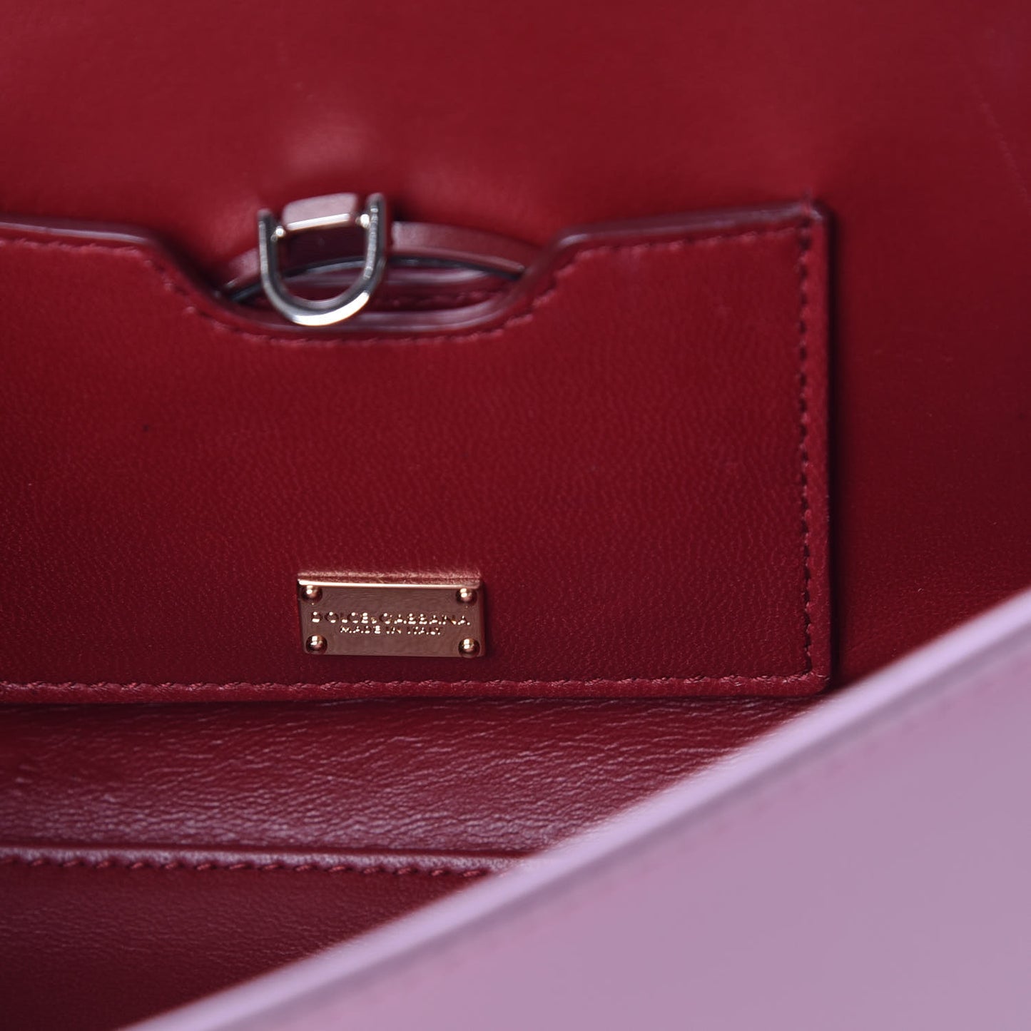 Calfskin Lucia Chain Shoulder Bag Pink