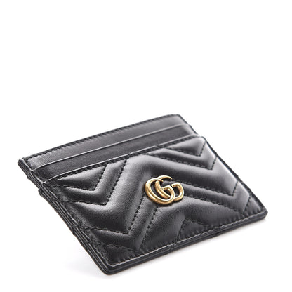 Gucci Calfskin Matelasse GG Marmont Card Holder Black 3 of 5
