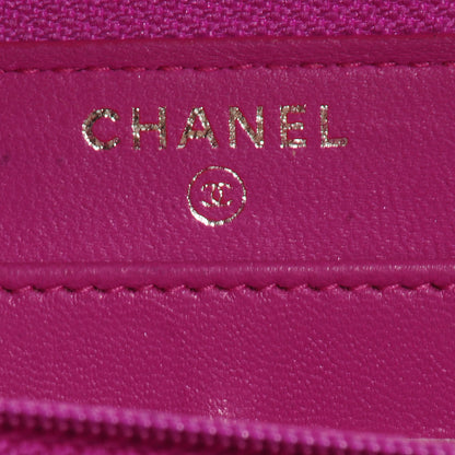 Chanel Lambskin Quilted Boy Zip Wallet Fuchsia 6 of 9