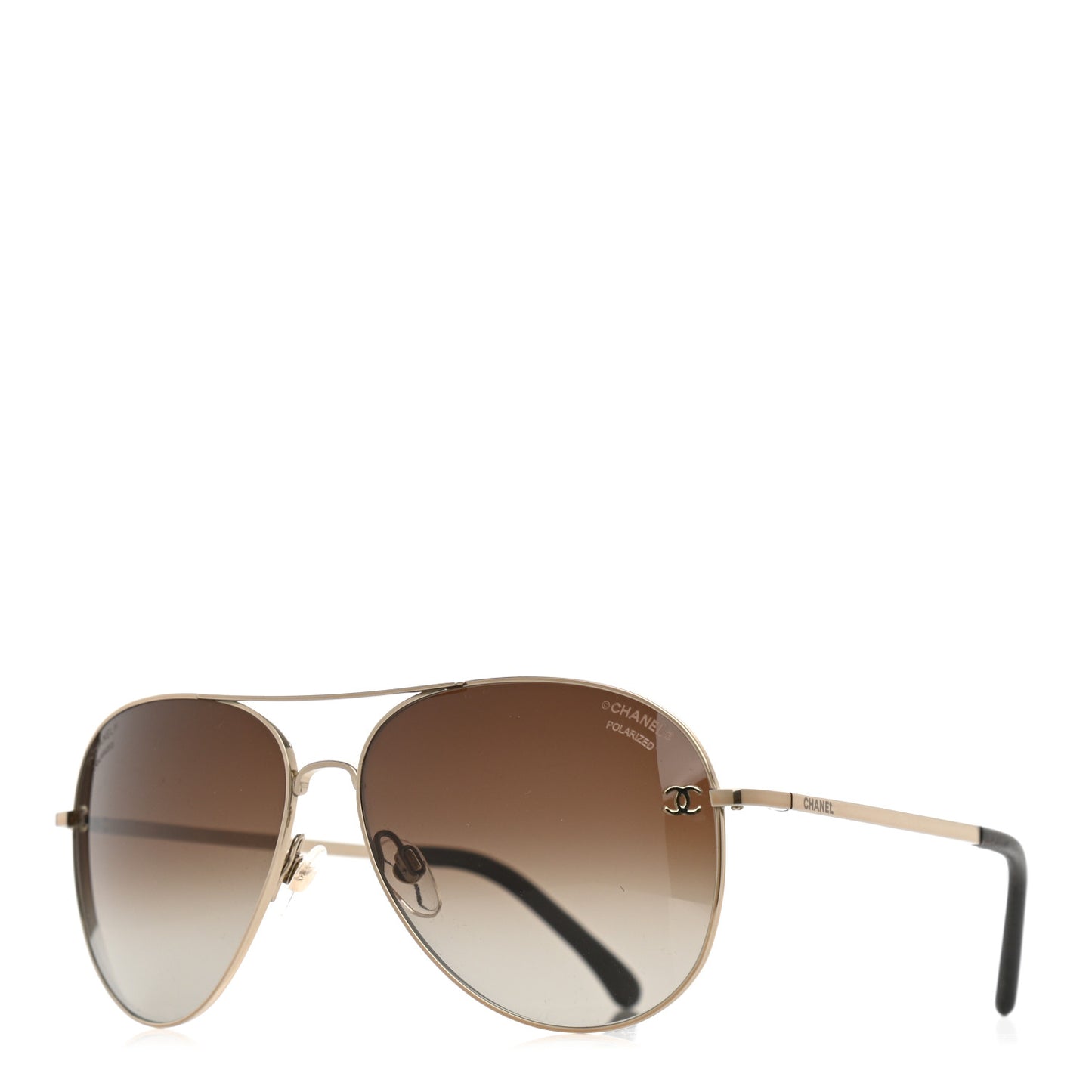 Metal Polarized Aviator CC Sunglasses 4189-T-Q Brown