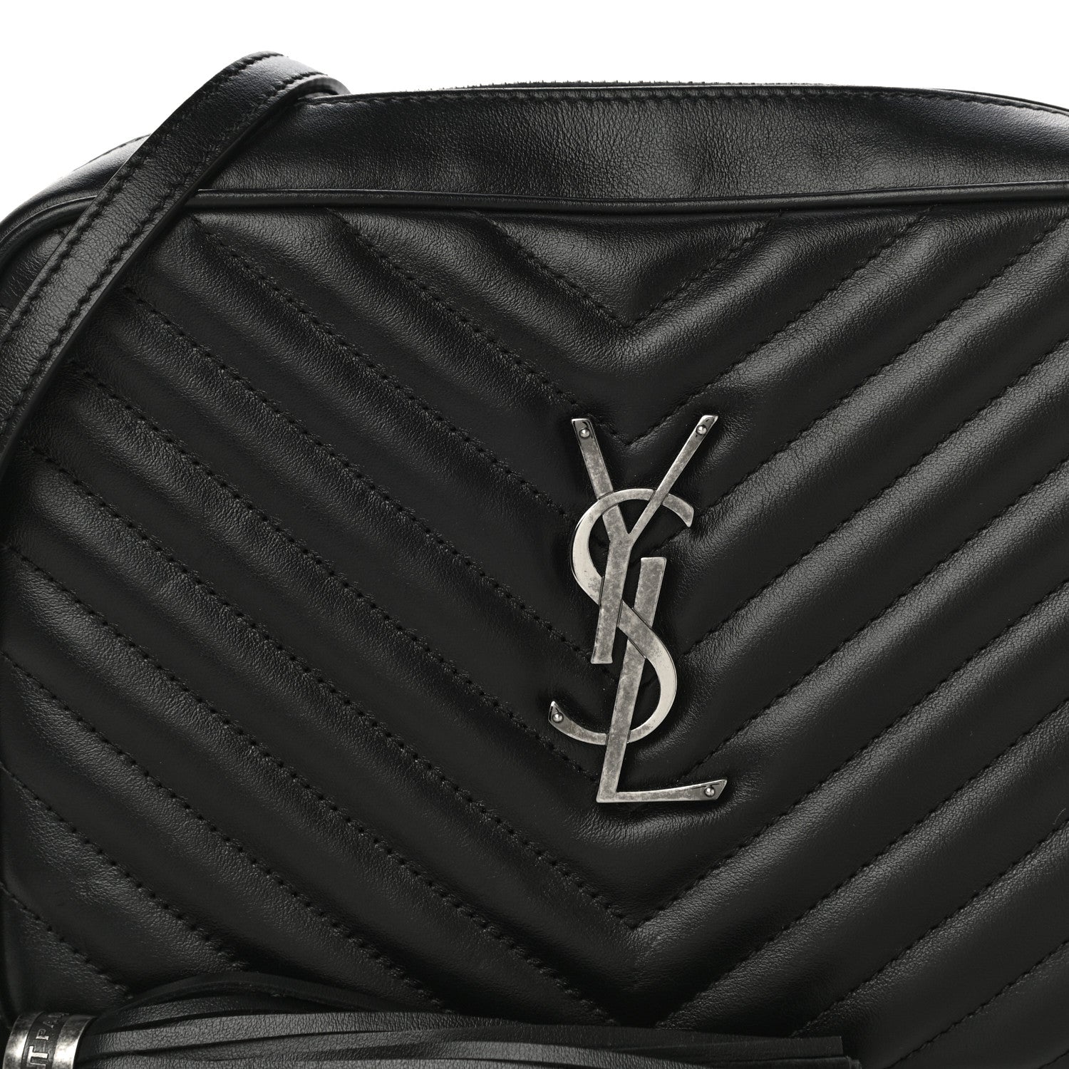 Saint Laurent Calfskin Matelasse Monogram Lou Camera Bag Black 7 of 9