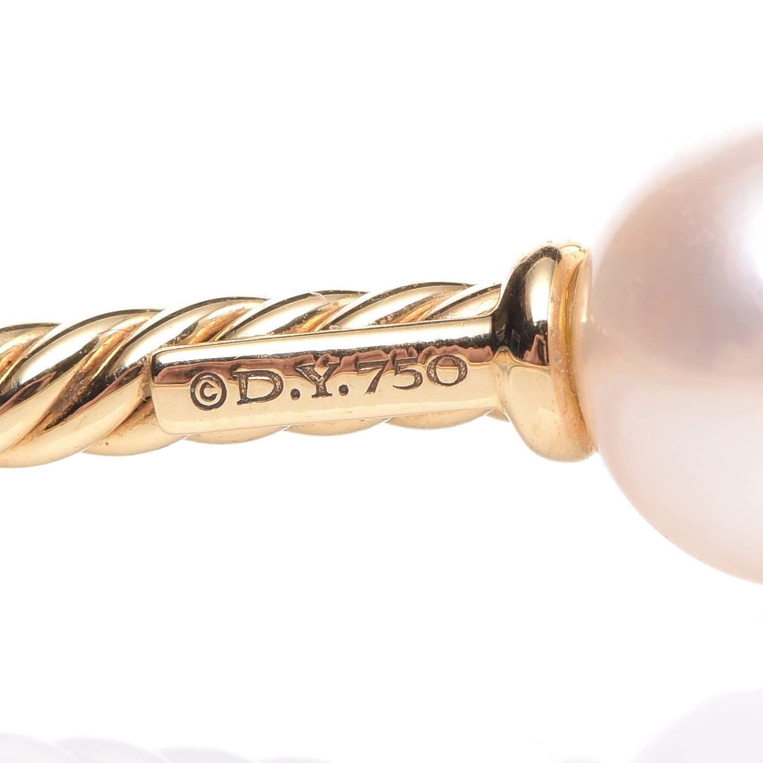 David Yurman 18K Yellow Gold Pearl 8.5mm Solari Bracelet 4 of 6