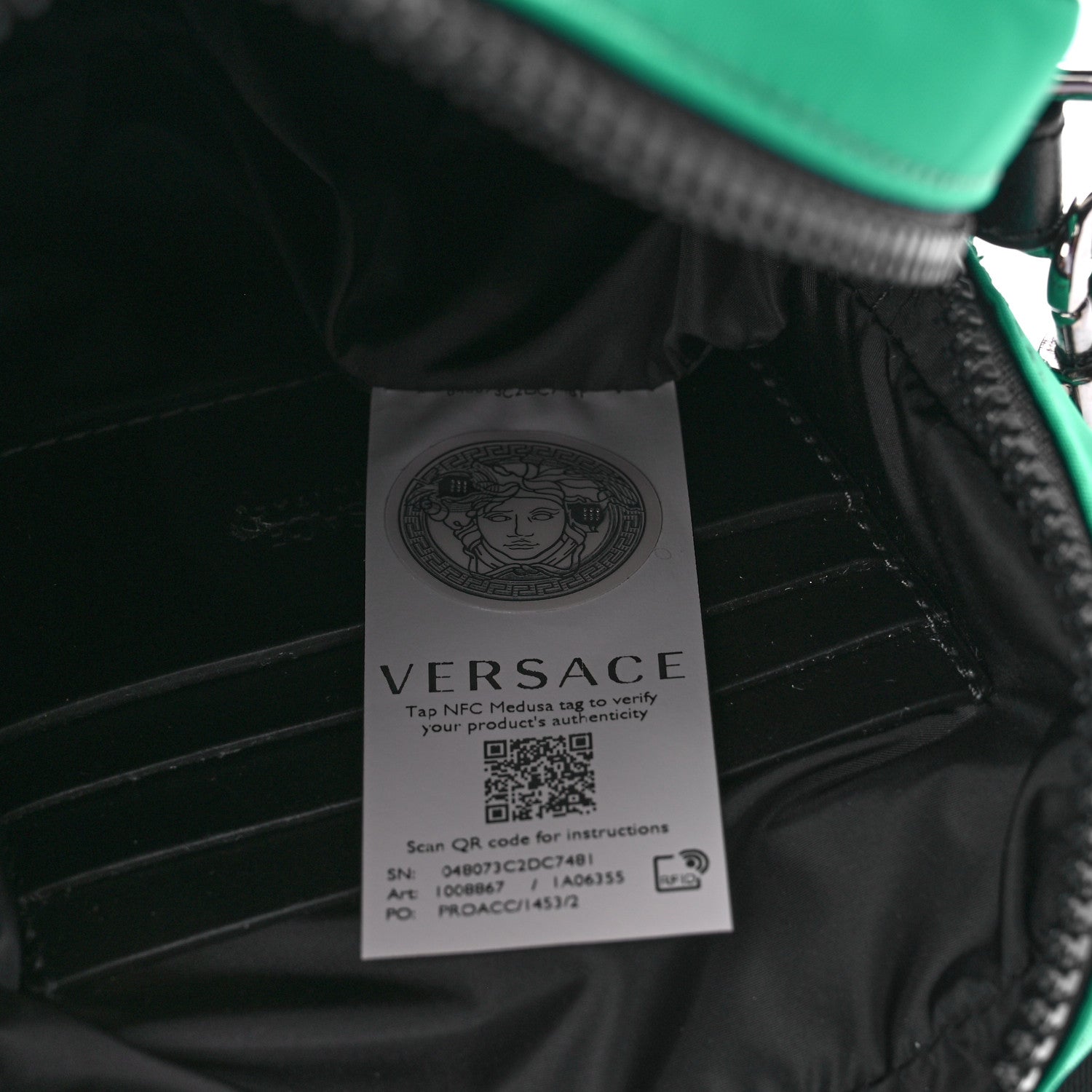 Versace Nylon Palazzo Medusa Crossbody Bag Green 6 of 10