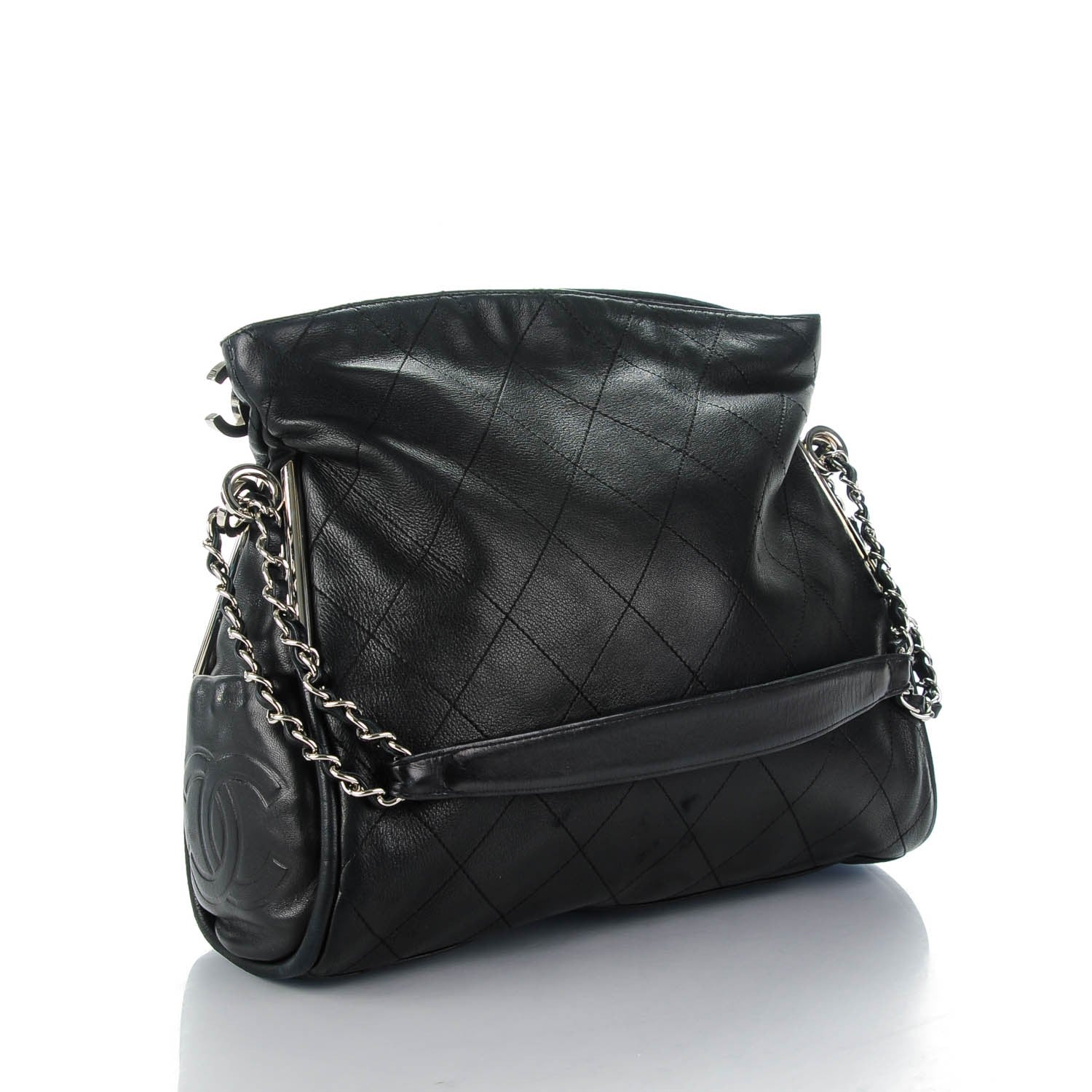 Chanel Lambskin Stitched Medium Ultimate Soft Tote Black 3 of 7