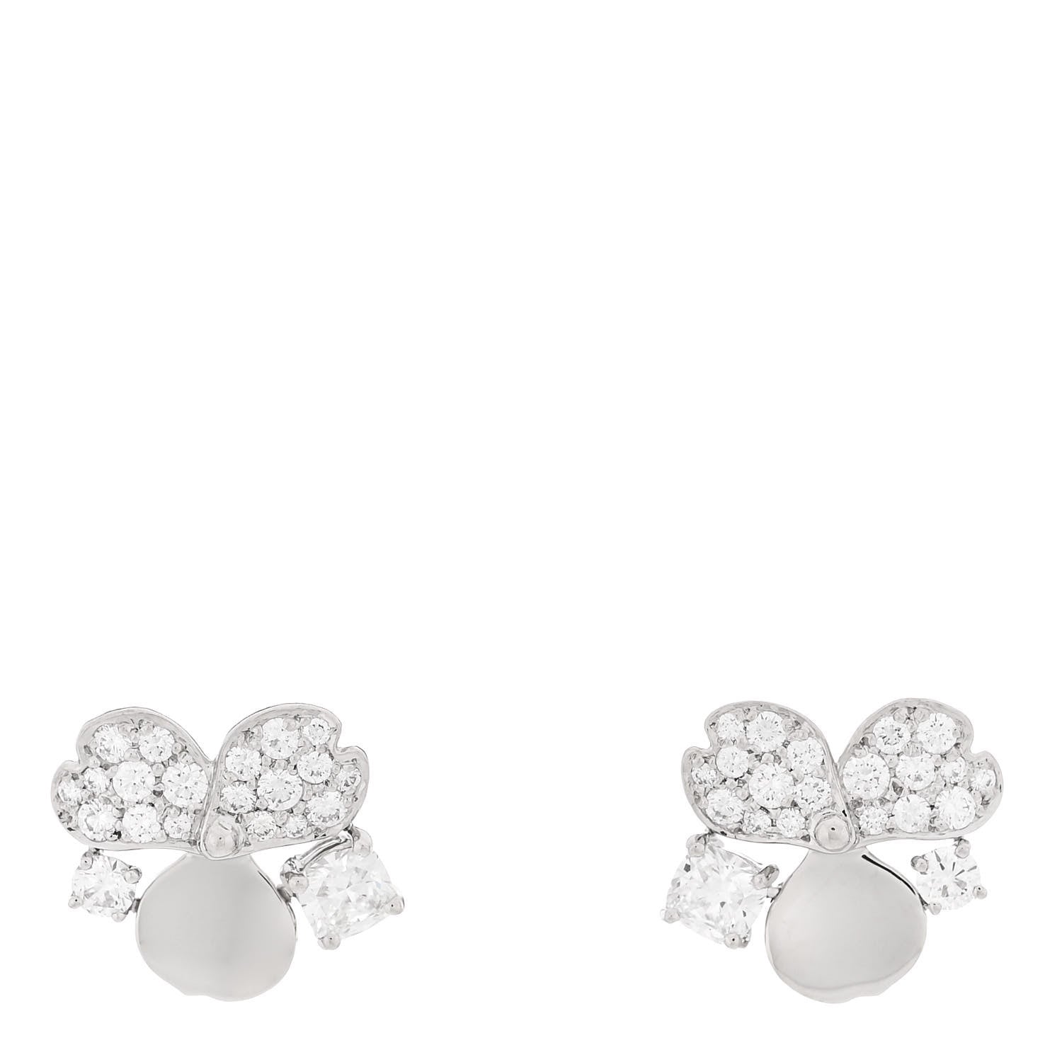 Tiffany Platinum Diamond Paper Flowers Cluster Earrings 1 of 5