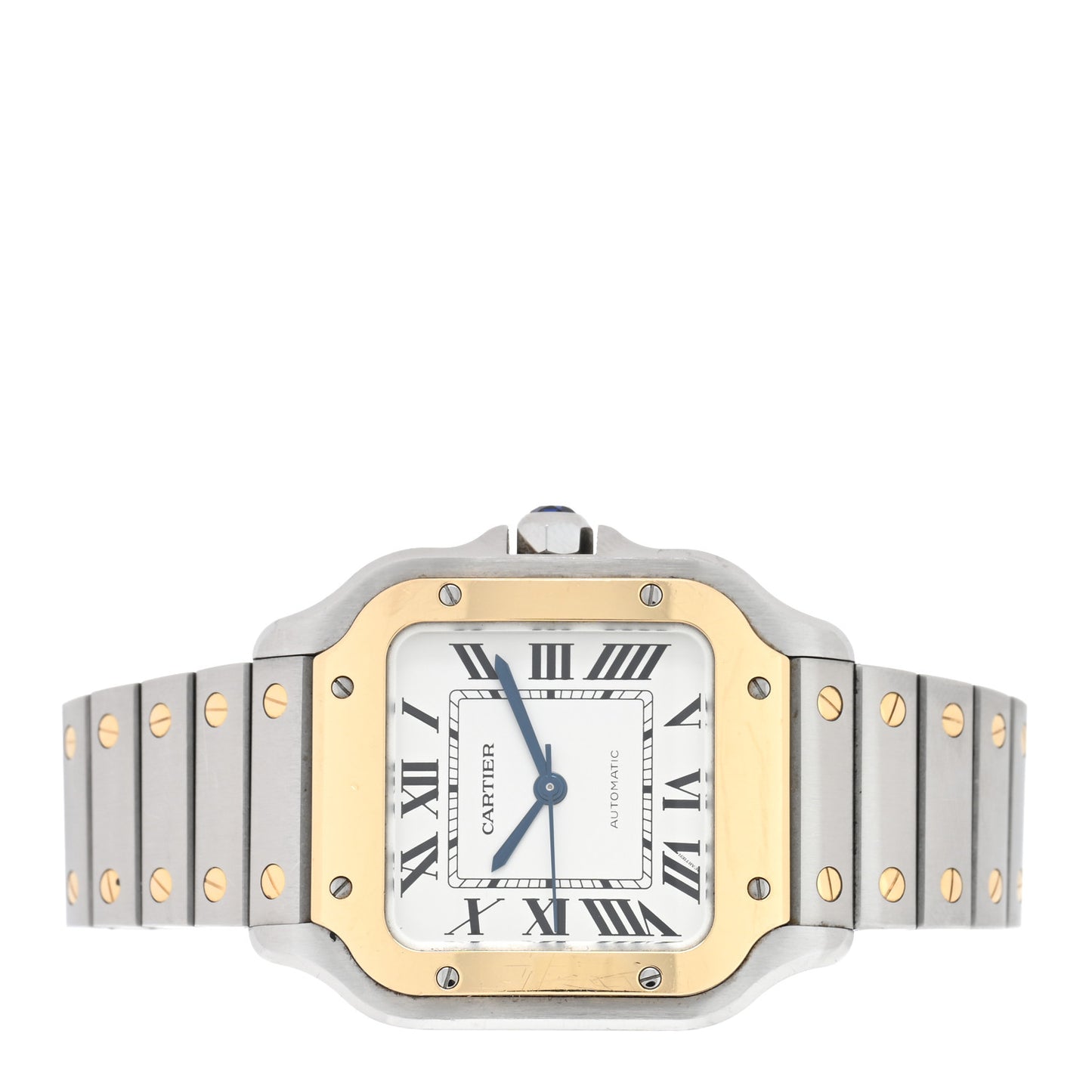 Stainless Steel 18K Yellow Gold 35mm Santos de Cartier Automatic Watch