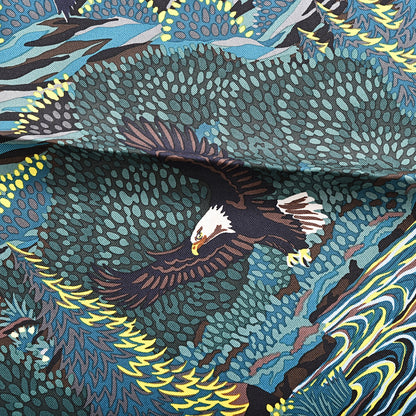 Hermes Silk Into the Canadian Wild Scarf 90 Vert Brun Jaune 5 of 6