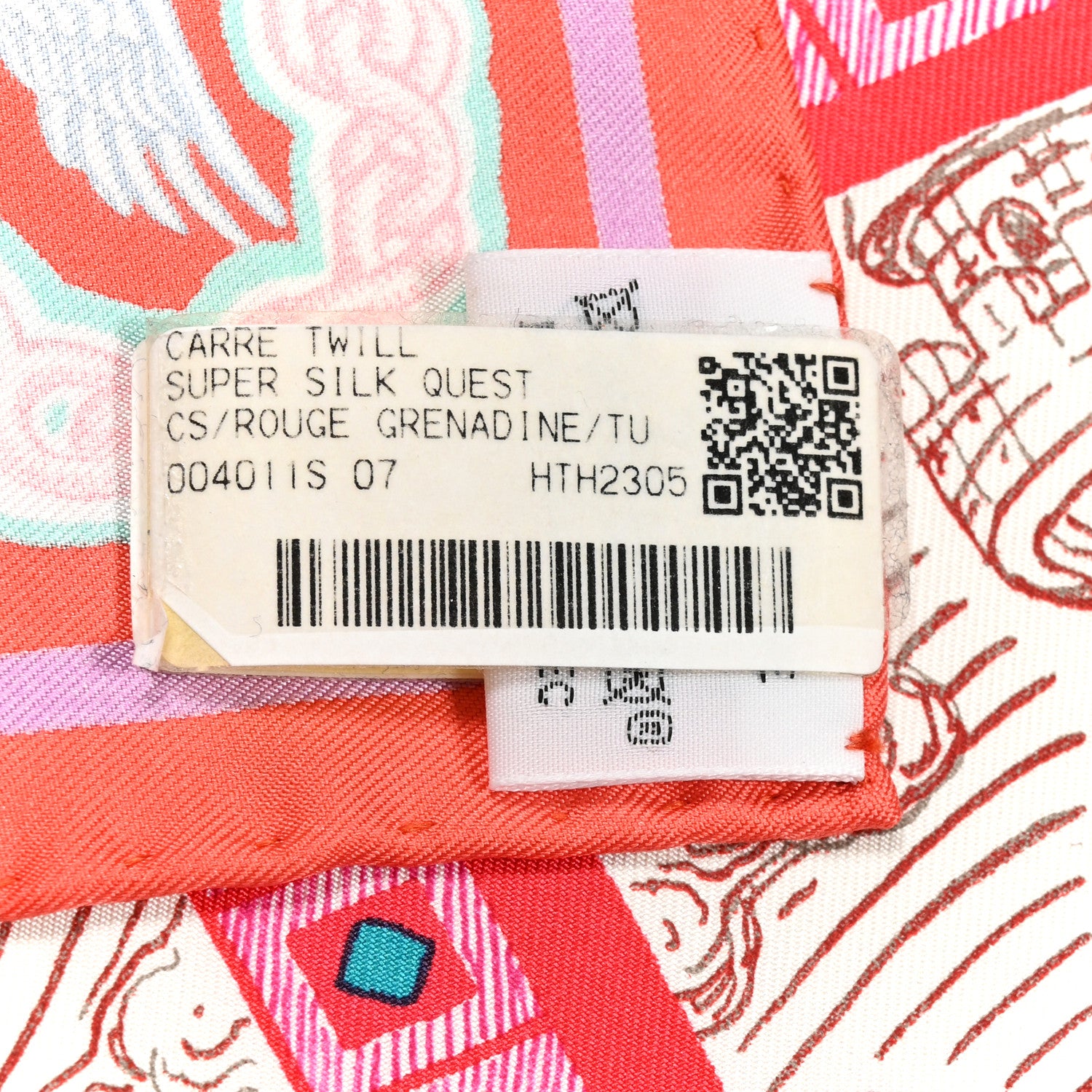 Hermes Silk Super Silk Quest Scarf 90 Rouge Grenadine 3 of 6