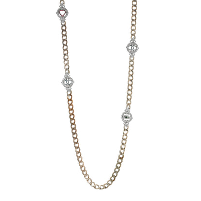 Chanel Crystal Eye Heart CC Chain Necklace Gold Gold Green Pink Blue 1 of 5