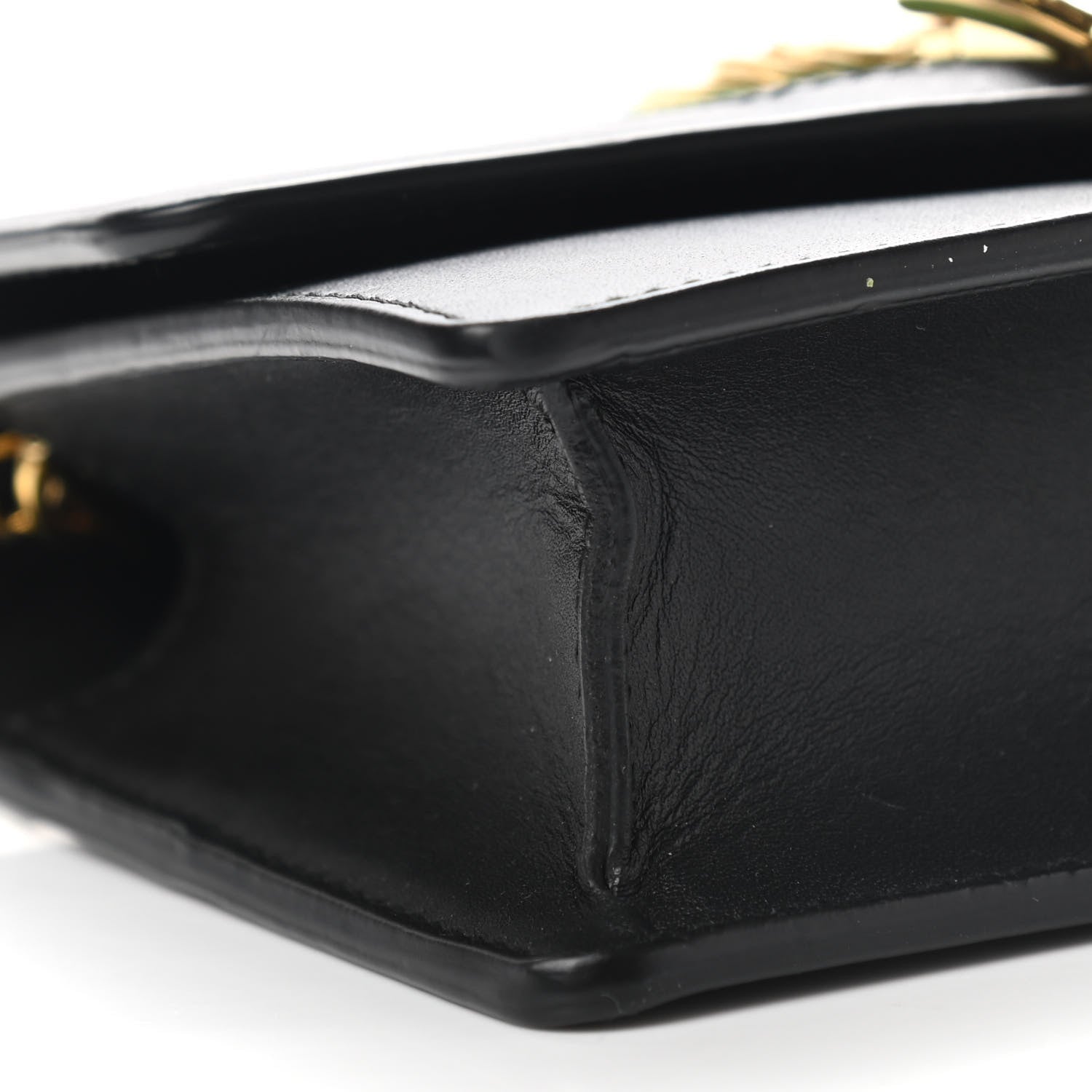 Gucci Calfskin Super Mini Sylvie Chain Shoulder Bag Black 8 of 9
