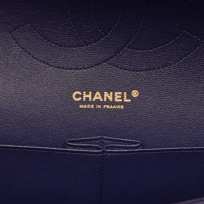 Chanel Lambskin Chevron Quilted Jumbo Double Flap Blue 6 of 8