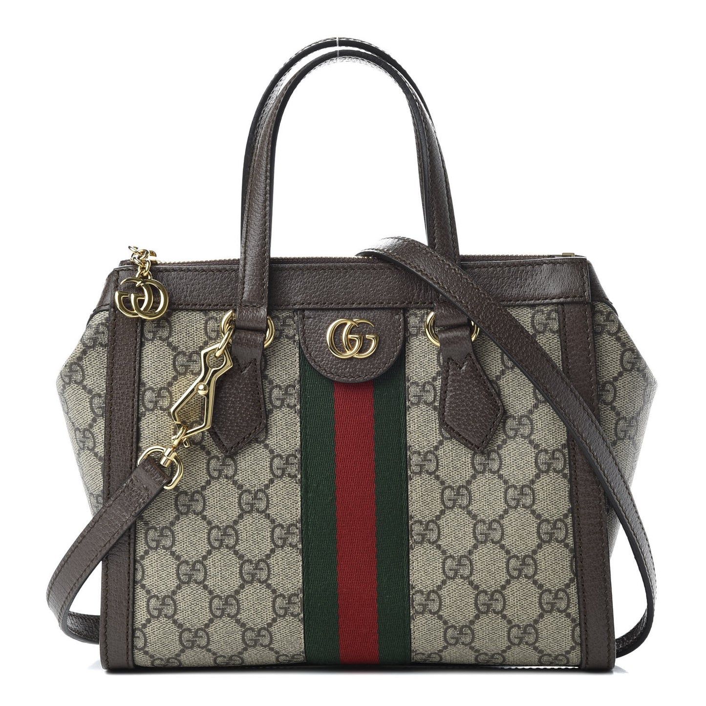 GG Supreme Monogram Small Ophidia Tote Bag Brown
