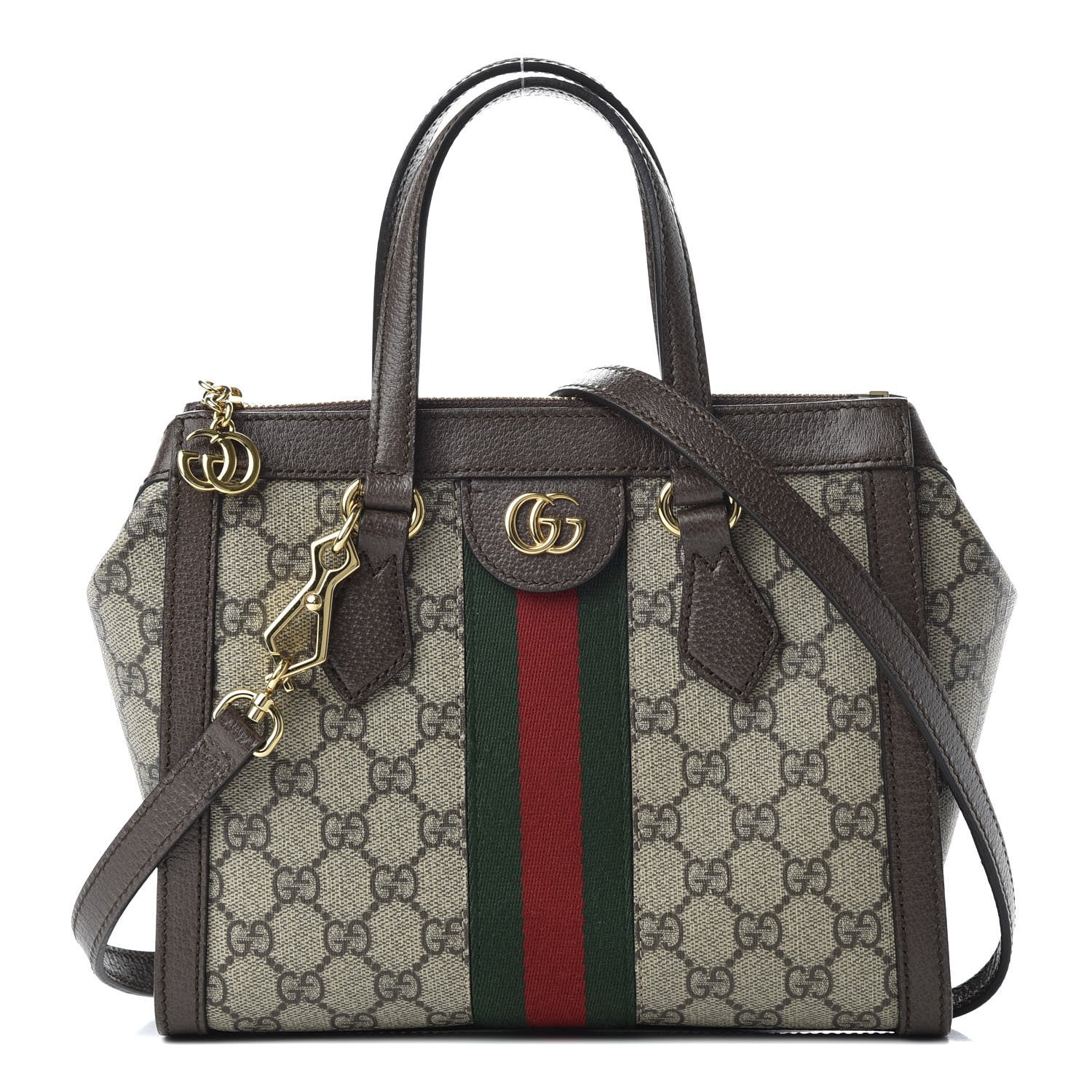Gucci GG Supreme Monogram Small Ophidia Tote Bag Brown 1 of 10