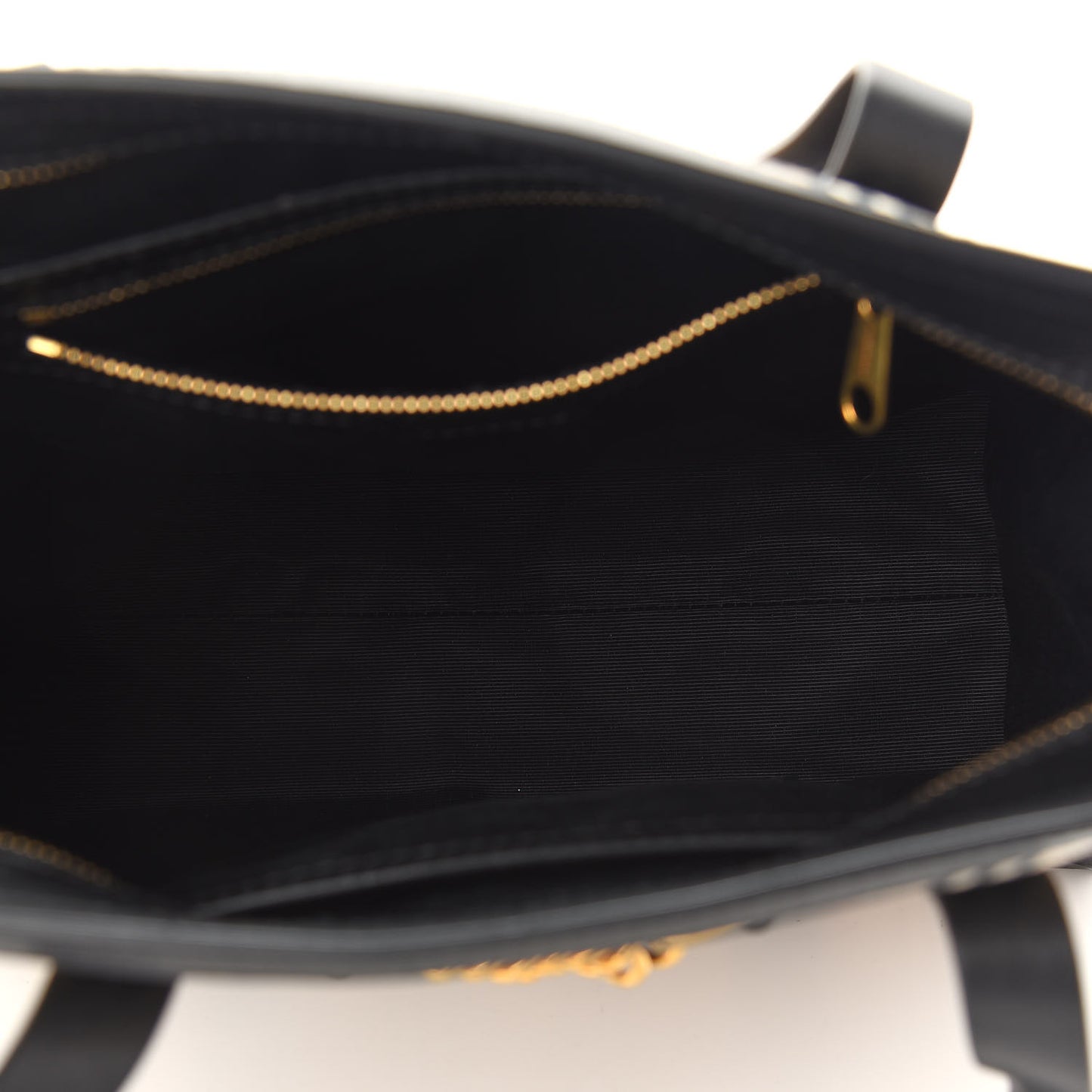 Calfskin 1983 Knight Check Link Medium Zip Tote Black