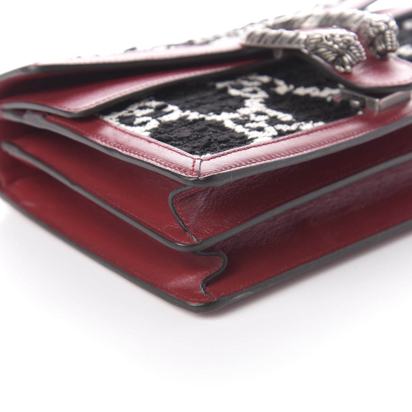 Tweed GG Monogram Small Dionysus Shoulder Bag Black White Romantic Cherry