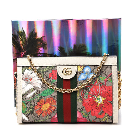 Gucci GG Supreme Monogram Flora Web Small Ophidia Chain Shoulder Bag White 11 of 11