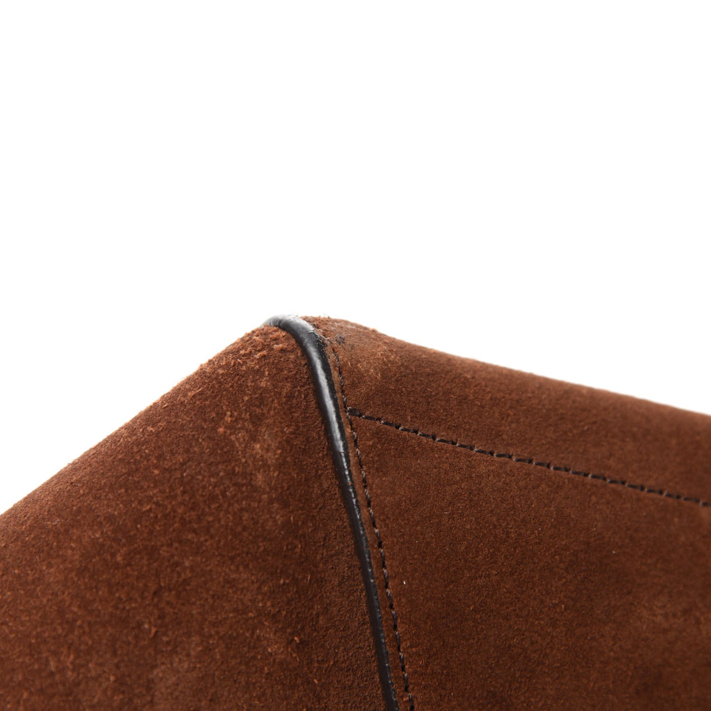 Suede Calfskin Sangle Bucket Bag Chestnut