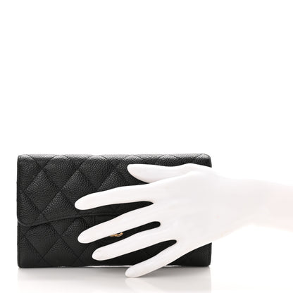 Chanel Caviar Quilted Large Flap Wallet Black 2 of 12