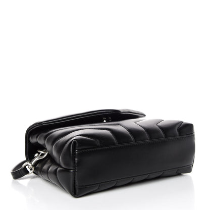 Saint Laurent Calfskin Y Quilted Monogram Toy Loulou Crossbody Bag Black 4 of 9