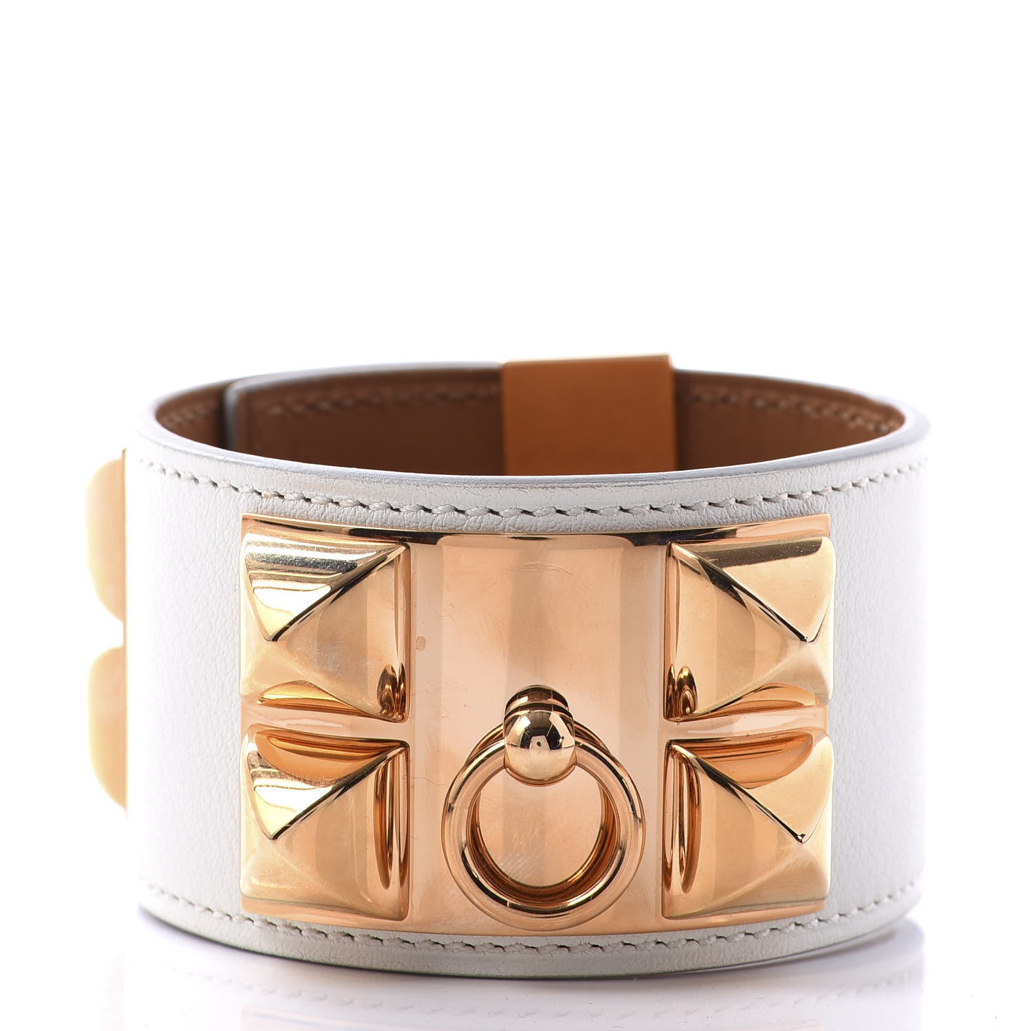 Hermes Swift Collier de Chien CDC Bracelet T3 Craie 3 of 8