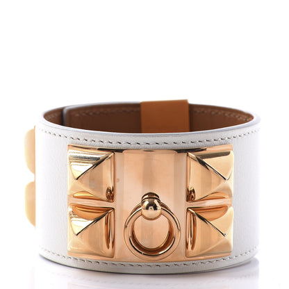 Hermes Swift Collier de Chien CDC Bracelet T3 Craie 3 of 8