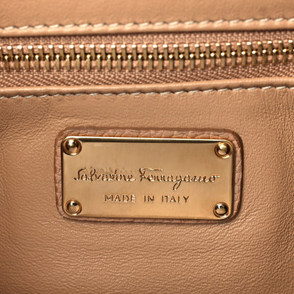 Salvatore Ferragamo Calfskin Fanisa Gancini Hobo Natural 5 of 5