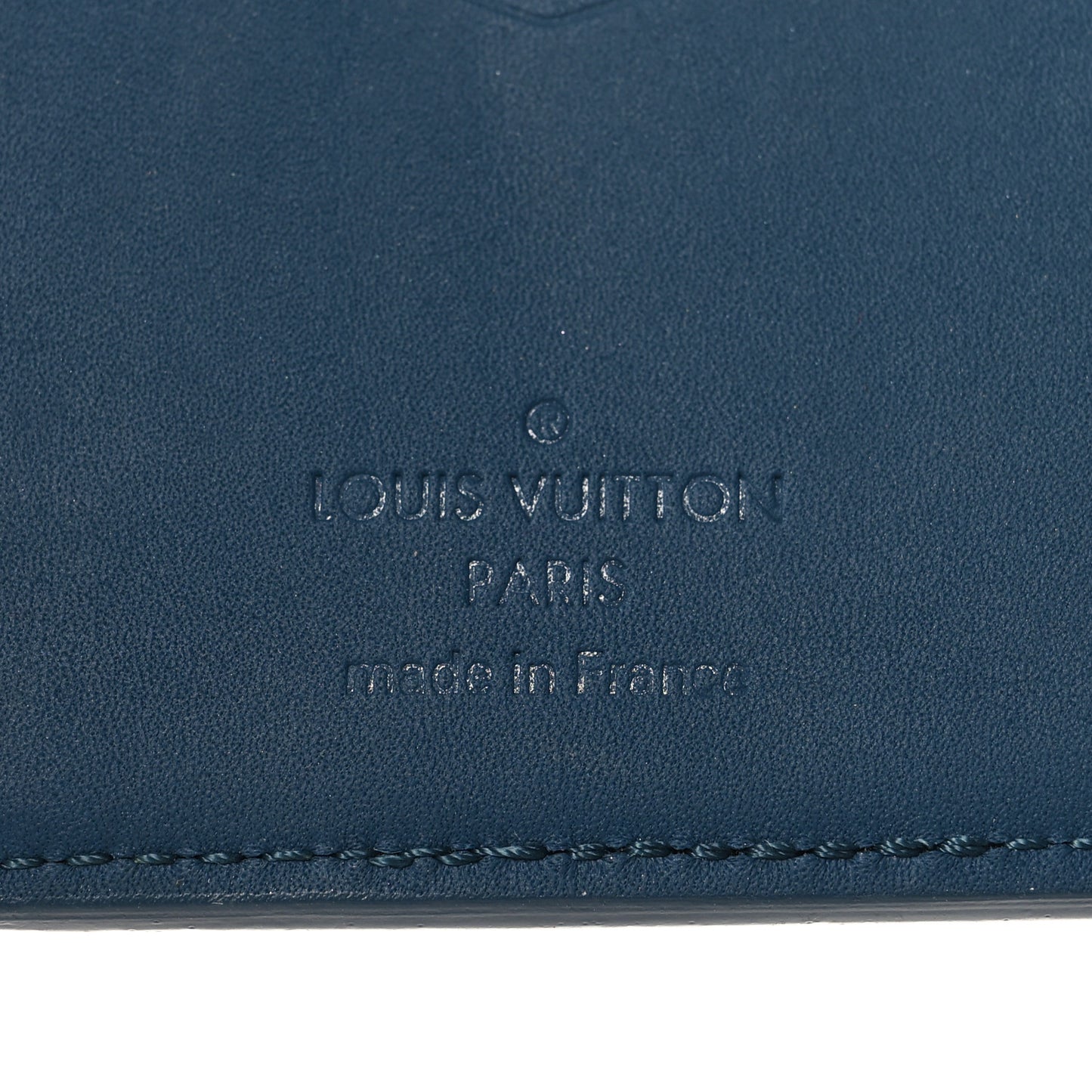 Grained Calfskin Aerogram Pocket Organizer Atlantic Blue