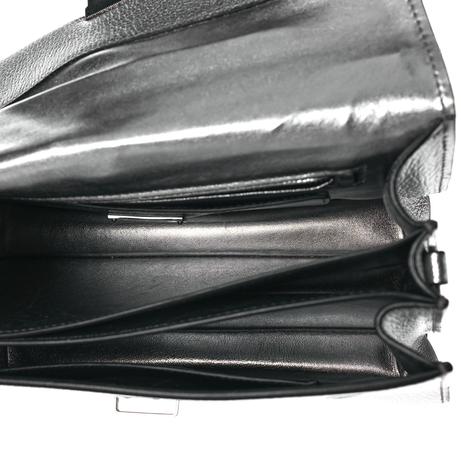 Miu Miu Goatskin Madras Top Handle Bag Silver 5 of 12