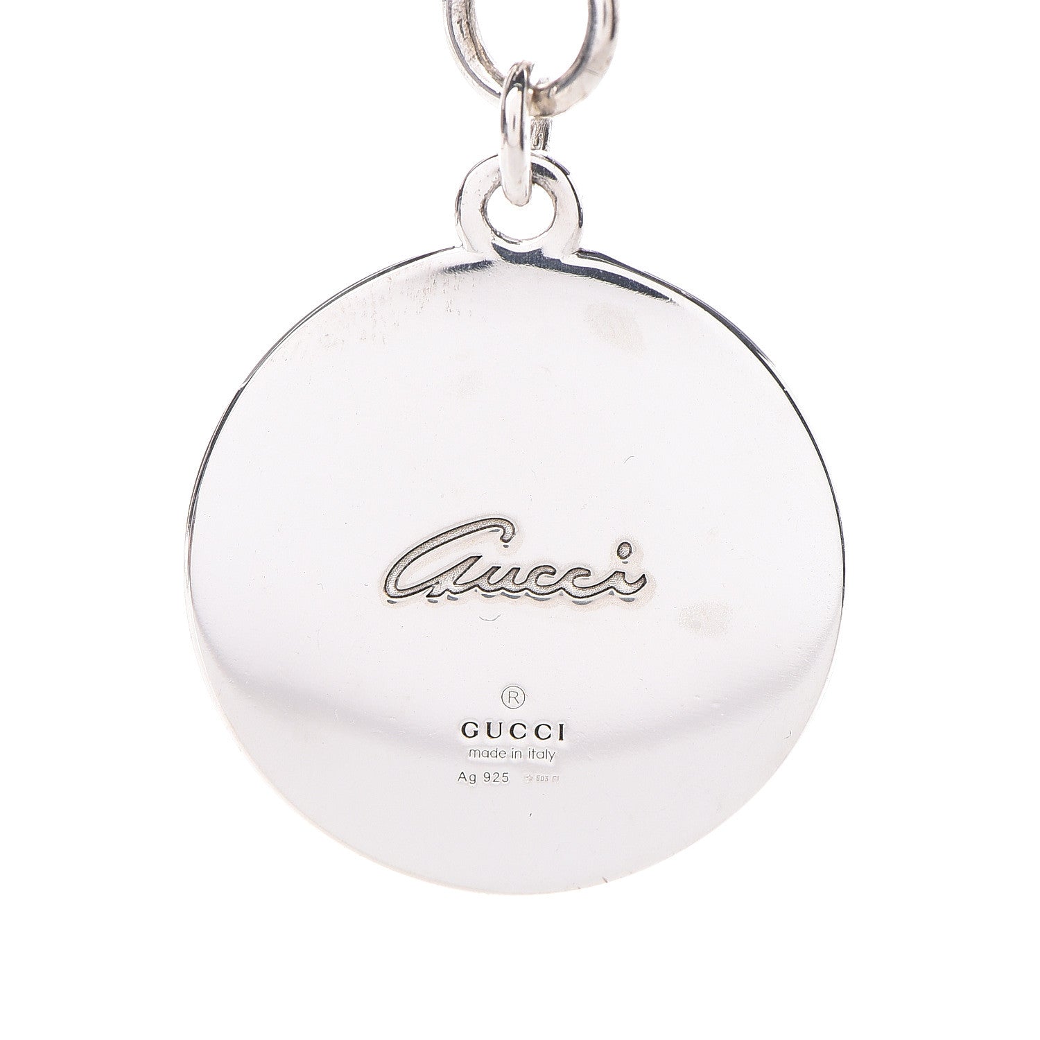 Gucci Sterling Silver Flora Round Pendant Necklace 5 of 5
