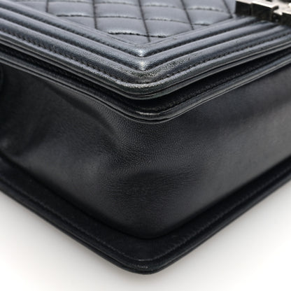 Chanel Lambskin Quilted Medium Boy Flap Black 9 of 10
