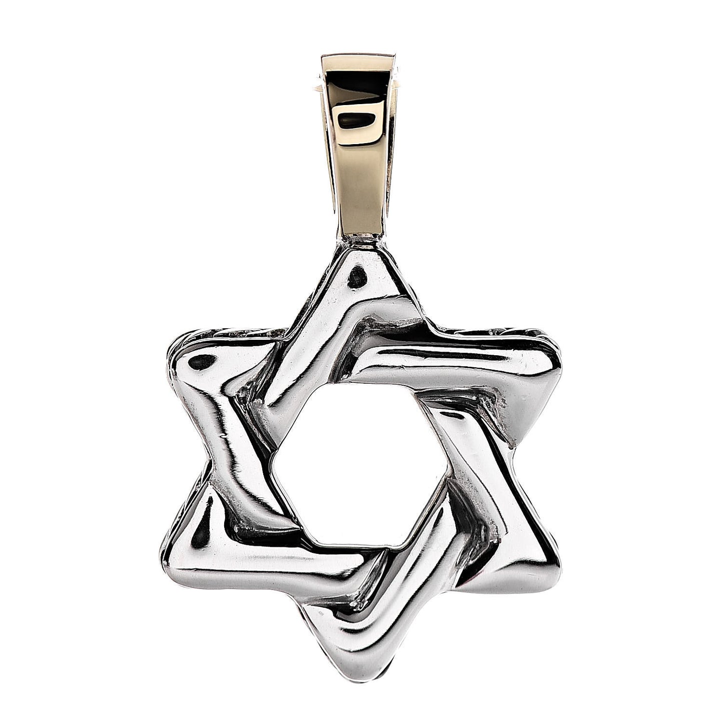 Sterling Silver 18K Yellow Gold Star of David Pendant