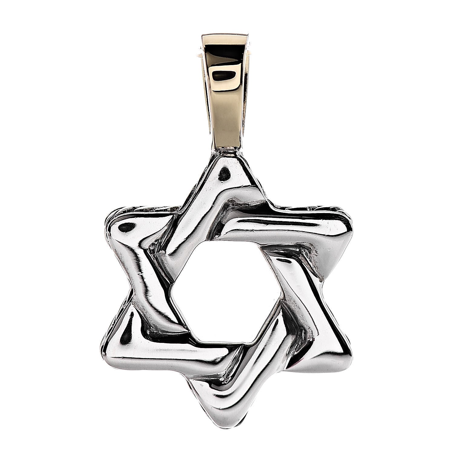 David Yurman Sterling Silver 18K Yellow Gold Star of David Pendant 1 of 3