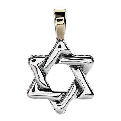 David Yurman Sterling Silver 18K Yellow Gold Star of David Pendant 1 of 3