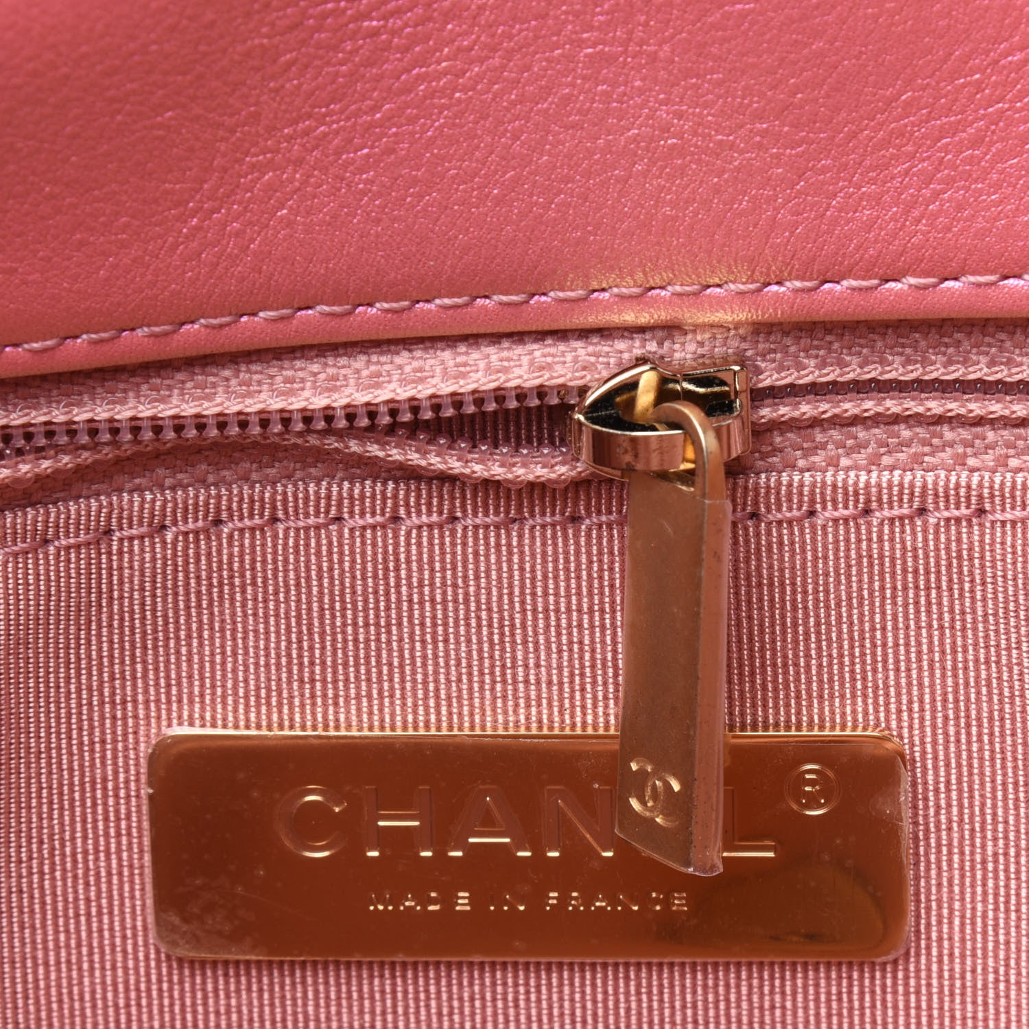 Chanel Iridescent Calfskin Quilted Medium Chanel 19 Flap Pink 9 of 14