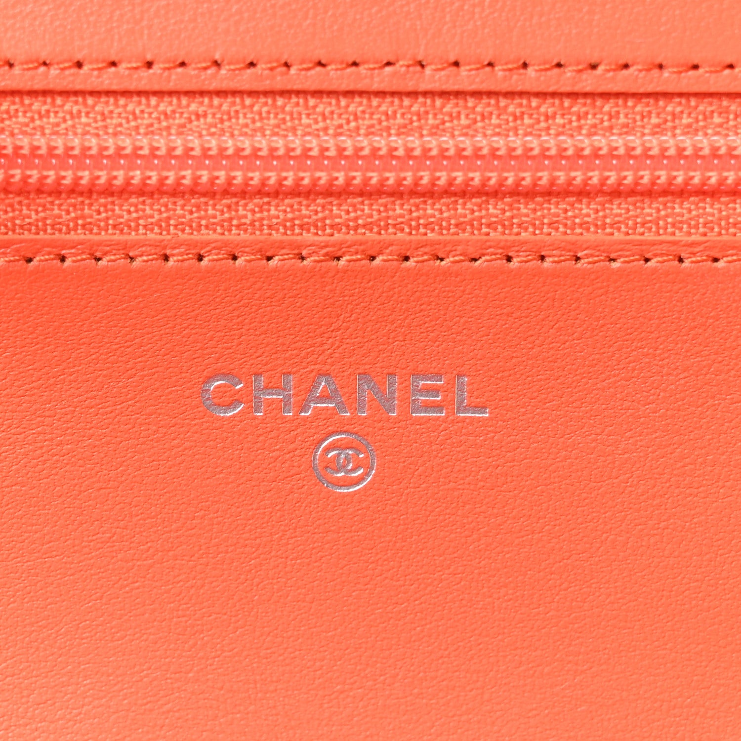 Chanel Caviar Quilted Boy Wallet On Chain WOC Orange 6 of 10