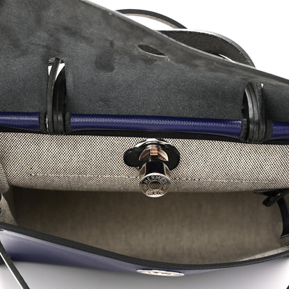 Hermes Toile H Berline Vache Hunter Herbag Zip PM 31 Bleu Encre Black 6 of 16