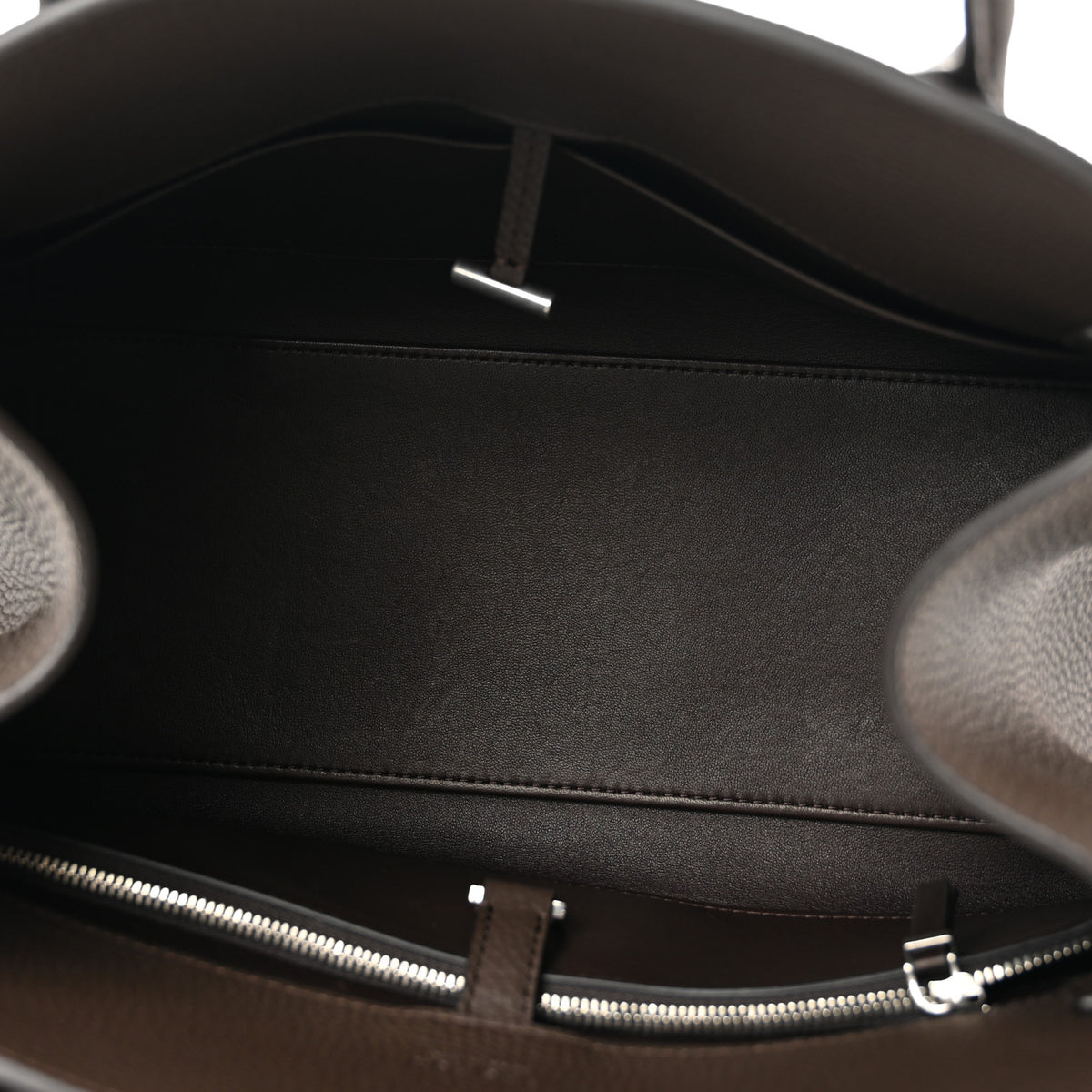Matte Grained Calfskin Margaux Shoulder 12 Deep Brown