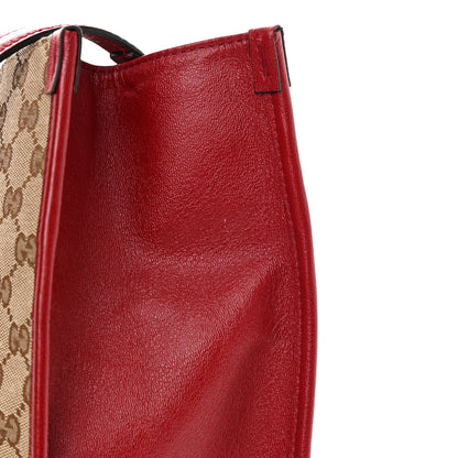 Gucci Monogram New Sakai Calfskin Lux Horsebit 1955 Tote Bag Beige Ebony New Cherry Red 11 of 13