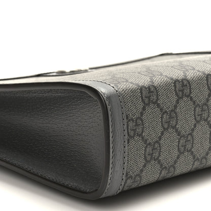 Gucci GG Supreme Monogram Textured Dollar Calfskin Ophidia Wristlet Pouch Grey Black Graphite Grey 8 of 9