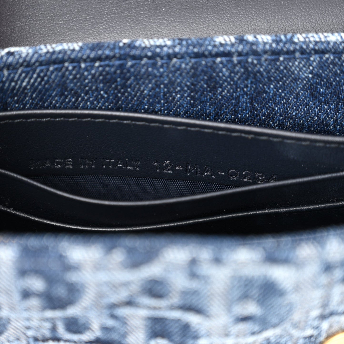 Oblique Denim Small Saddle Pouch With Chain Blue