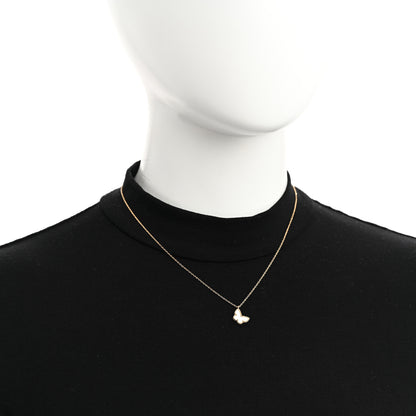 Van Cleef & Arpels 18K Yellow Gold Mother of Pearl Sweet Alhambra Butterfly Pendant Necklace 2 of 6