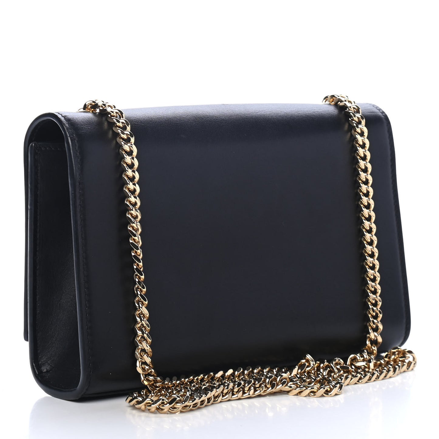 Smooth Calfskin Small Deconstructed Monogram Kate Satchel Black