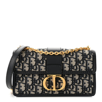 Christian Dior Oblique 30 Montaigne East West Chain Flap Bag Blue 1 of 10