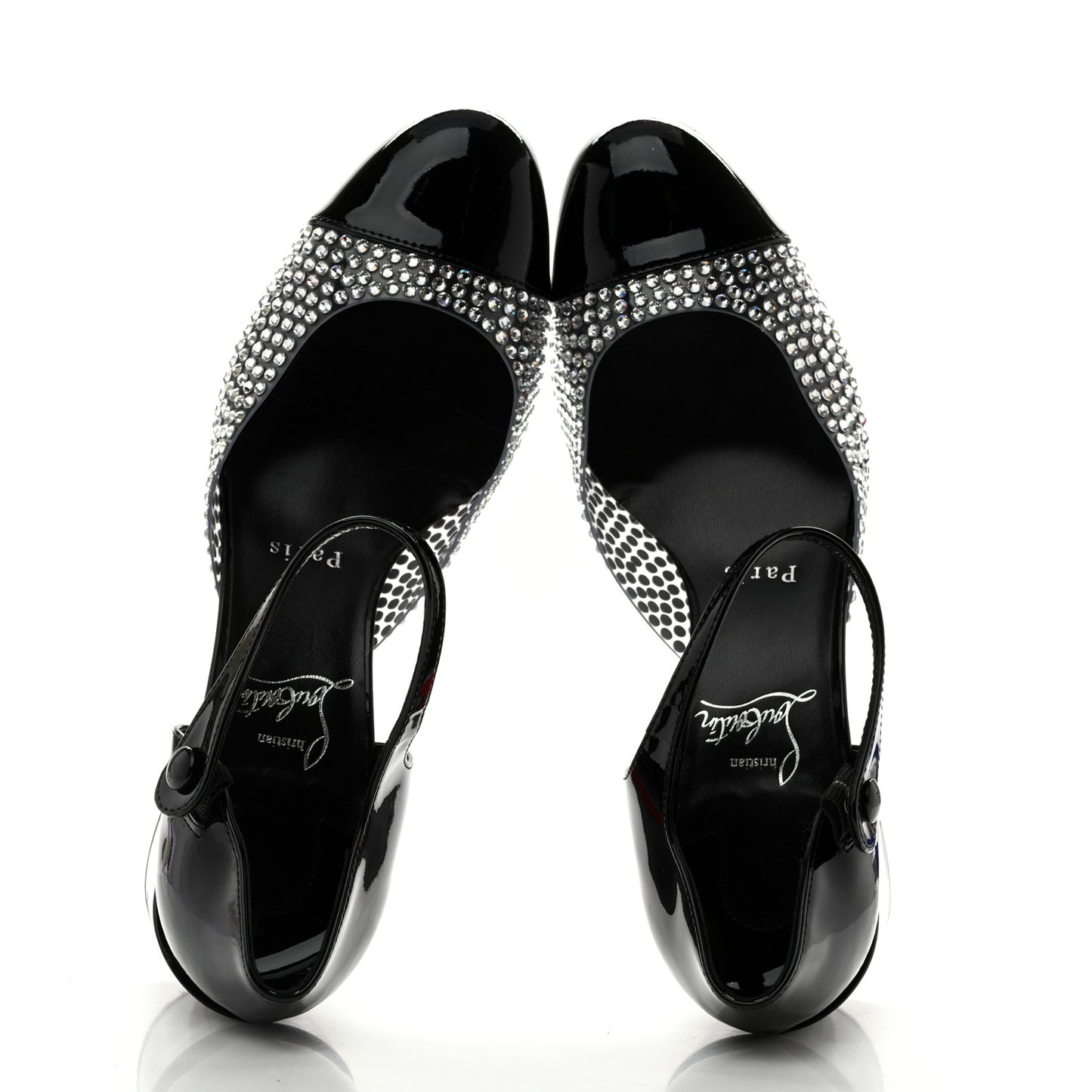 Patent PVC Strass Miss Jane Mary Janes 55 Pumps 37.5 Black