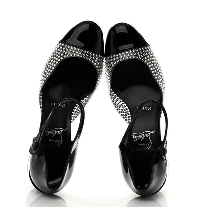 Christian Louboutin Patent PVC Strass Miss Jane Mary Janes 55 Pumps 37.5 Black 2 of 11